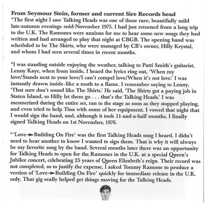 TALKING HEADS - THE BEST OF TALKING HEADS / CD 9