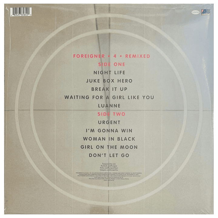 FOREIGNER - 4 (REMIXED 2025) / VINILO 2