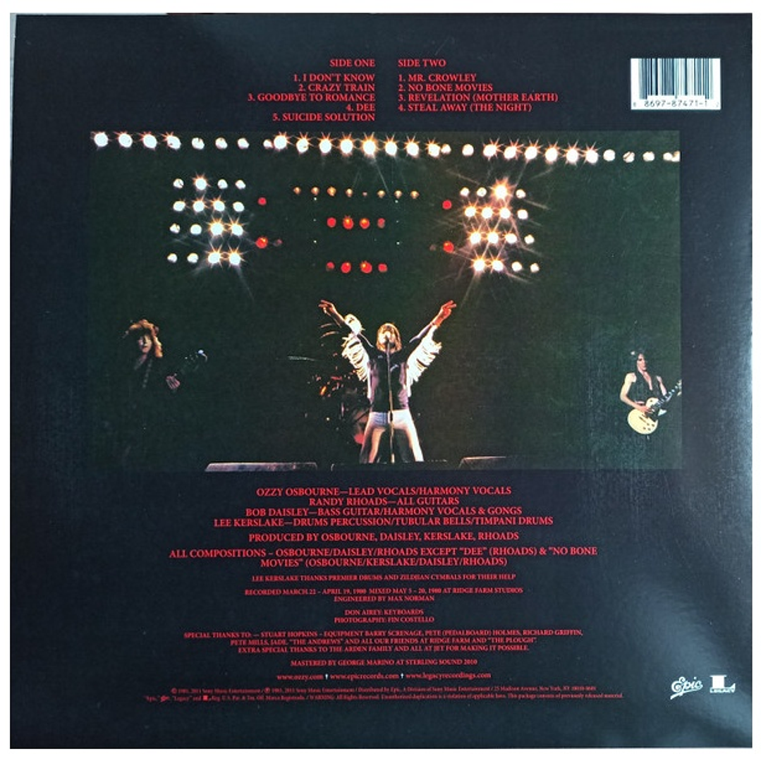 OZZY OSBOURNE - BLIZZARD OF OZZ (PICTURE DISC) / VINILO 2