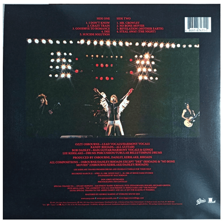 OZZY OSBOURNE - BLIZZARD OF OZZ (PICTURE DISC) / VINILO 2