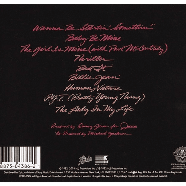 MICHAEL JACKSON - THRILLER / CD 2