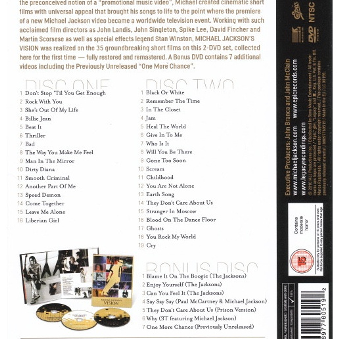 MICHAEL JACKSON - MICHAEL JACKSON'S VISION (3DVD) / DVD 3