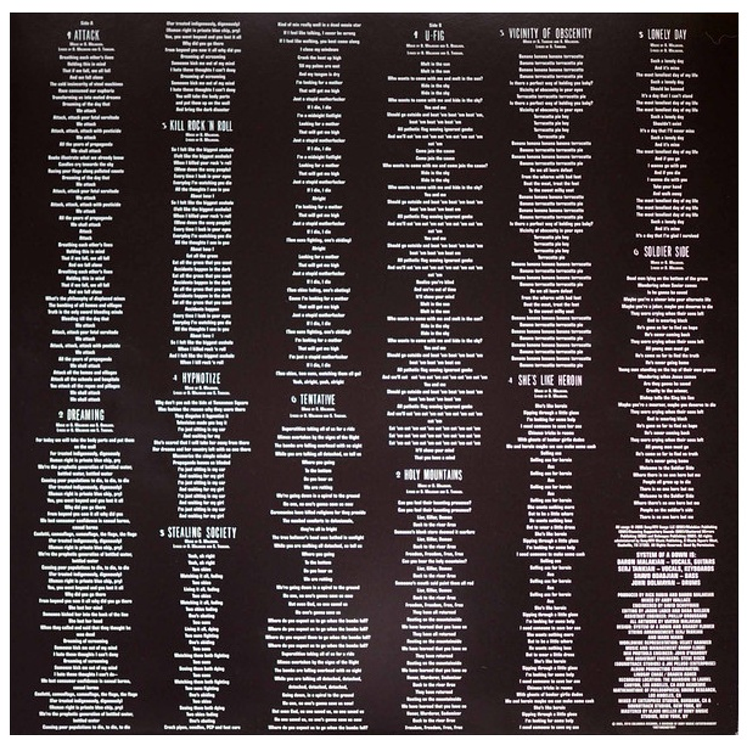 SYSTEM OF A DOWN - HYPNOTIZE / VINILO 6