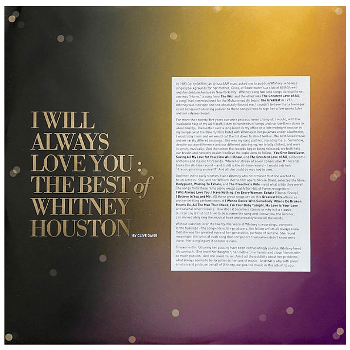 WHITNEY HOUSTON - I WILL ALWAYS LOVE YOU (2LP) / VINILO 8