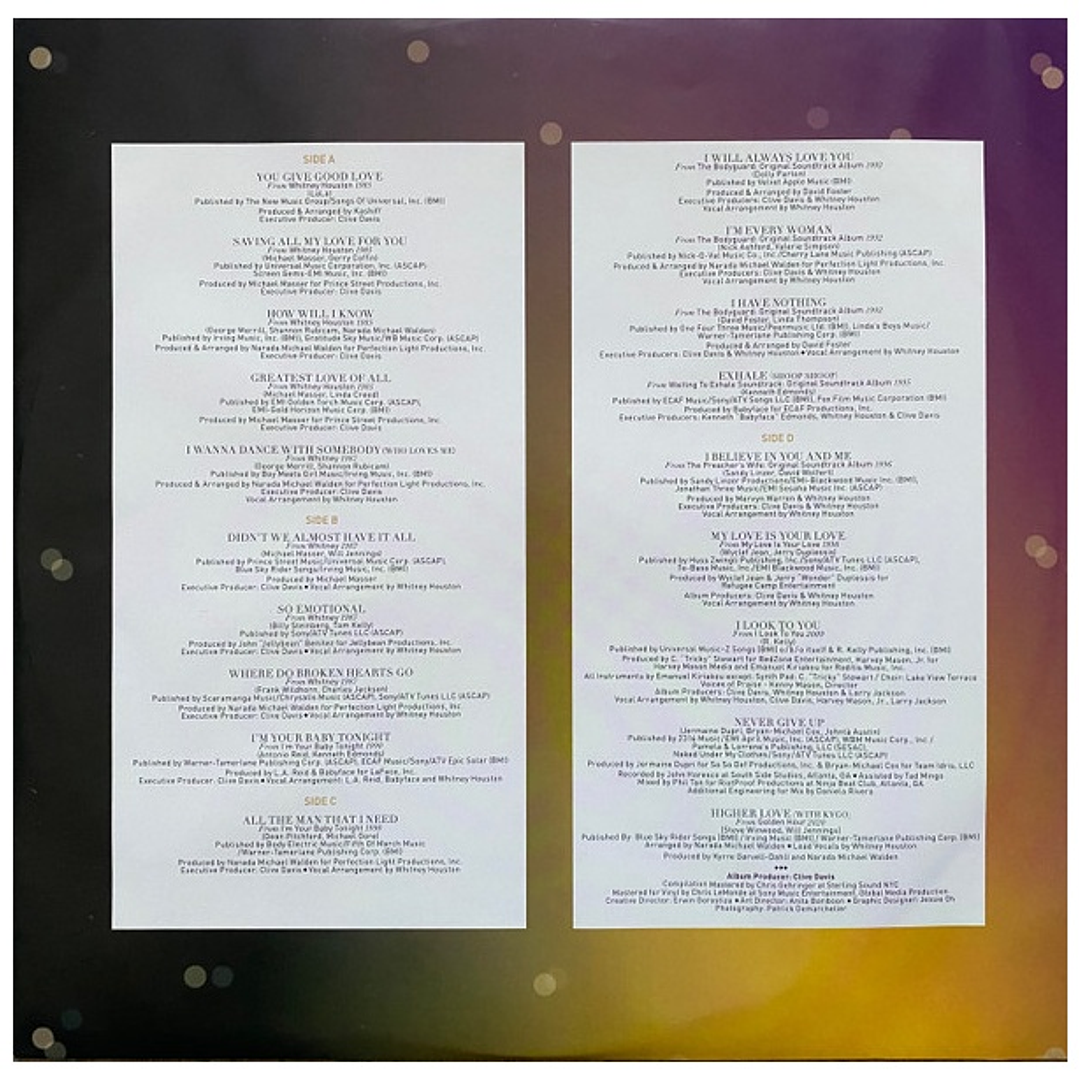 WHITNEY HOUSTON - I WILL ALWAYS LOVE YOU (2LP) / VINILO 9