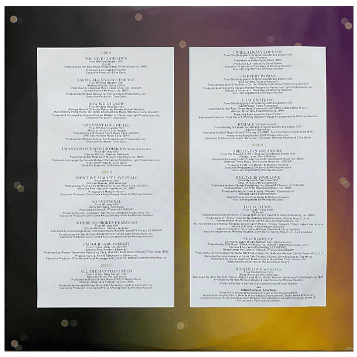 WHITNEY HOUSTON - I WILL ALWAYS LOVE YOU (2LP) / VINILO 9