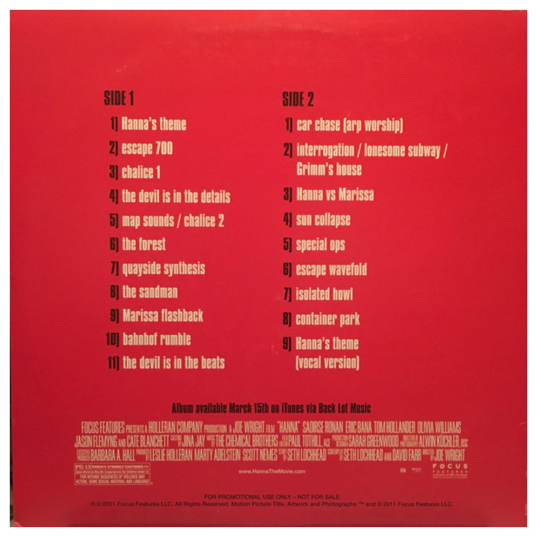 THE CHEMICAL BROTHERS - HANNA - SOUNDTRACK (PROMO) / VINILO 2