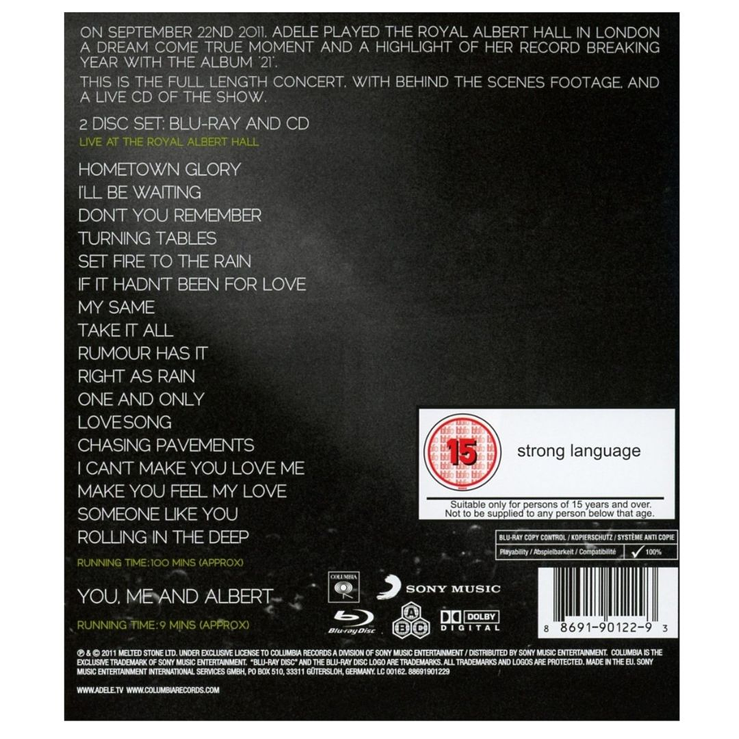 ADELE - LIVE AT THE ROYAL ALBERT HALL (BLU-RAY+CD) / BLU-RAY USADO 2