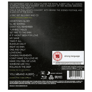 ADELE - LIVE AT THE ROYAL ALBERT HALL (BLU-RAY+CD) / BLU-RAY USADO