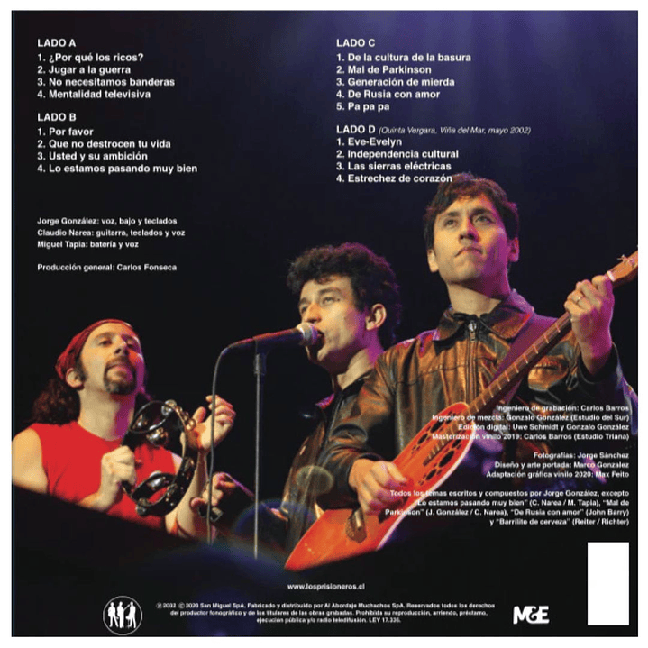 LOS PRISIONEROS - ESTADIO NACIONAL VOL.2 (2LP) / VINILO 2