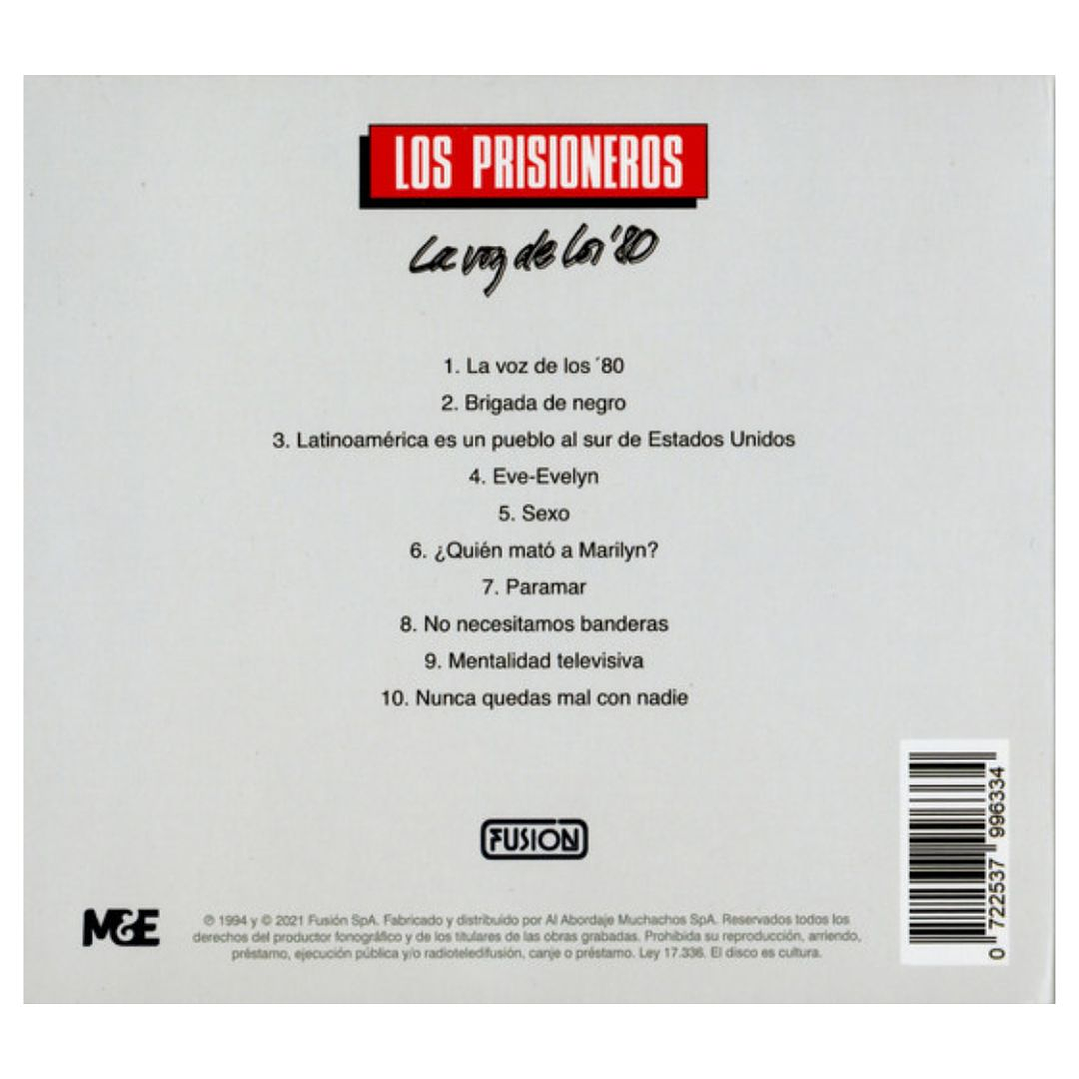 LOS PRISIONEROS - LA VOZ DE LOS 80 (DIGIPACK) / CD 2