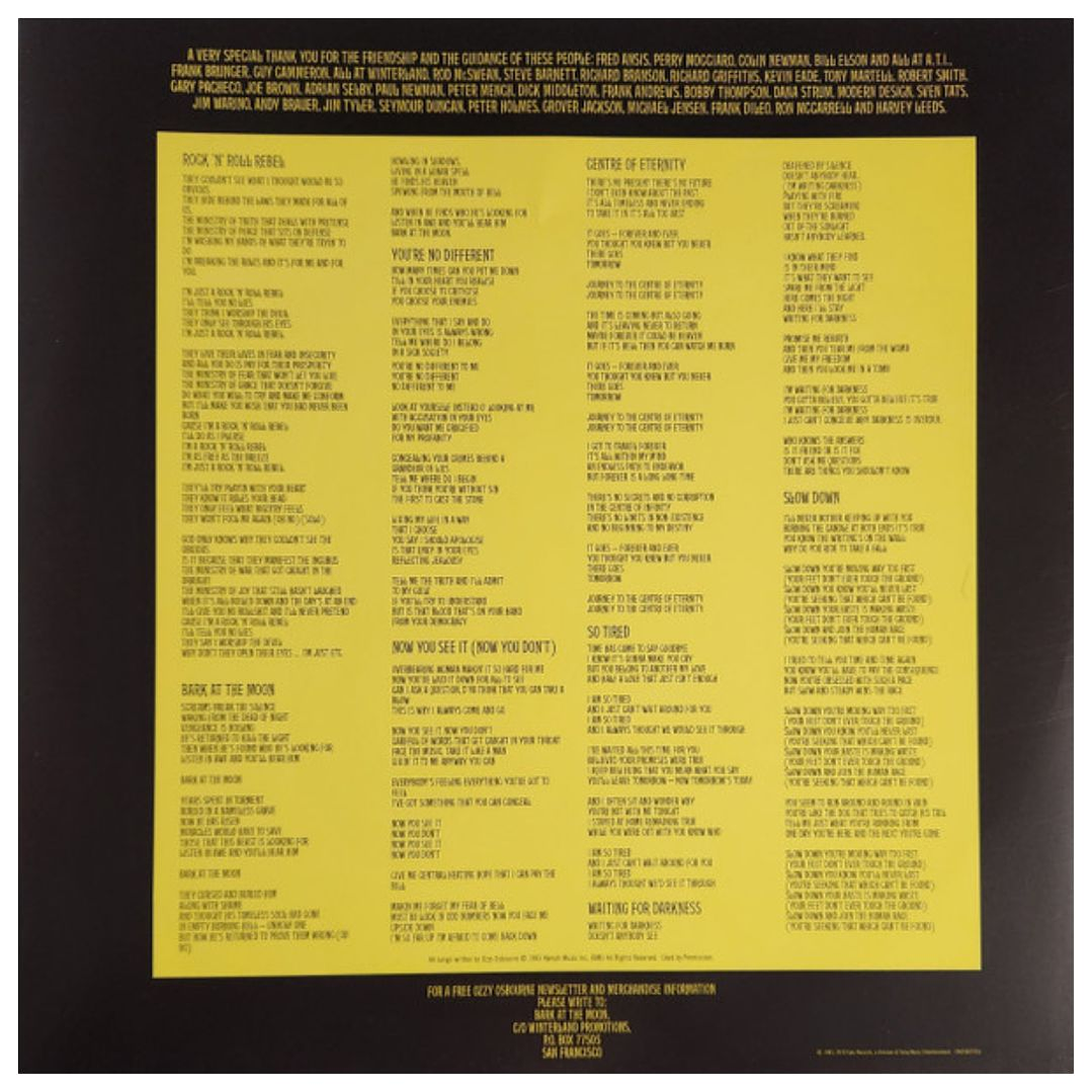 OZZY OSBOURNE - BARK AT THE MOON / VINILO 5