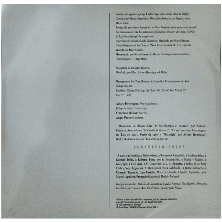 LOS TRES - LA ESPADA Y LA PARED  VINILO 2