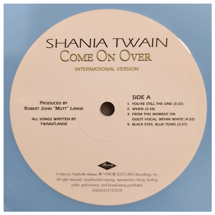 SHANIA TWAIN - COME ON OVER (BLUE VINYL) (2LP) / VINILO 4