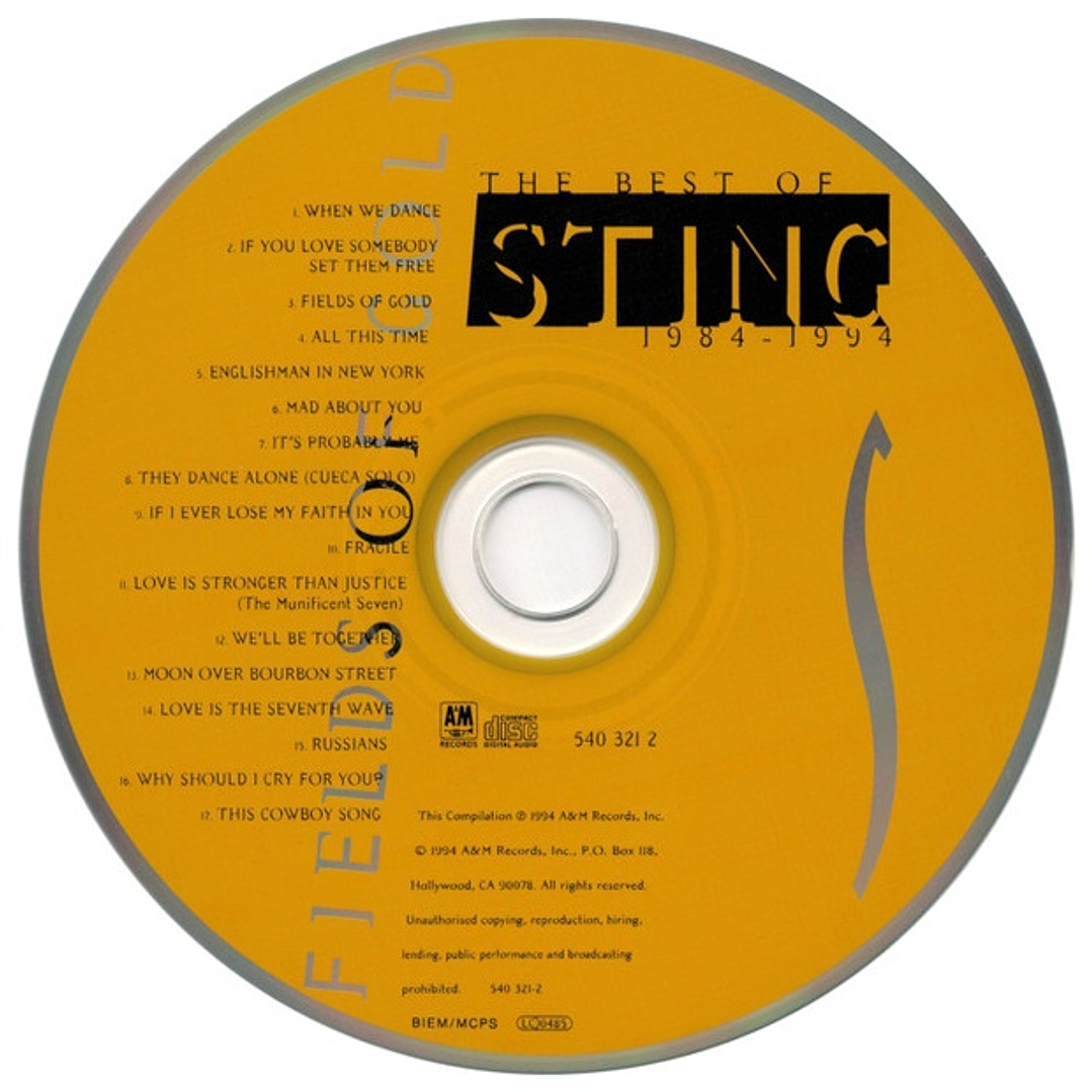 STING - FIELDS OF GOLD: THE BEST OF STING 1984-1994 / CD 4