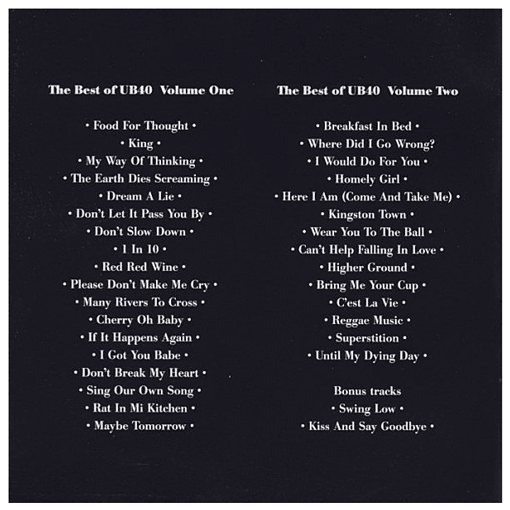 UB40 - THE BEST OF UB40 VOLUMES 1 & 2 (2CD) / CD 5