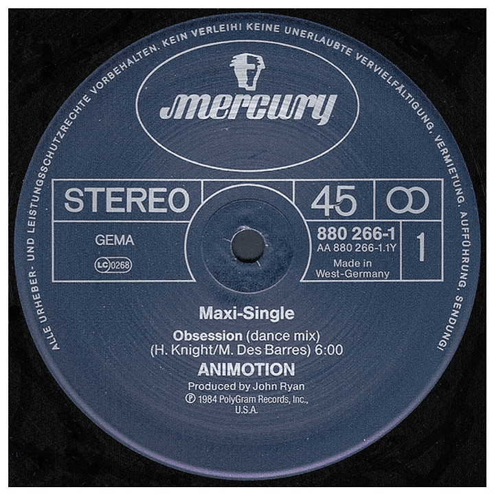 ANIMOTION - OBSESSION (DANCE MIX) / 12