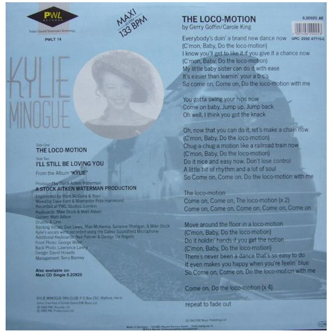 KYLIE MINOGUE - THE LOCO-MOTION (THE KOHAKU MIX) / 12