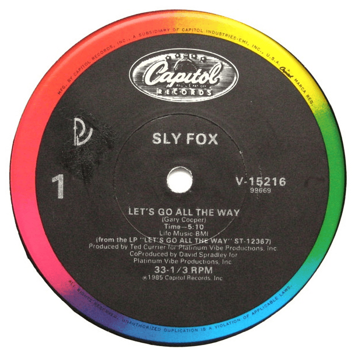 SLY FOX - LET'S GO ALL THE WAY/COMO TU TE LLAMA / 12