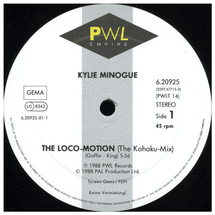 KYLIE MINOGUE - THE LOCO-MOTION (THE KOHAKU MIX) / 12
