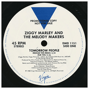 ZIGGY MARLEY AND THE MELODY MAKERS - TOMORROW PEOPLE / 12