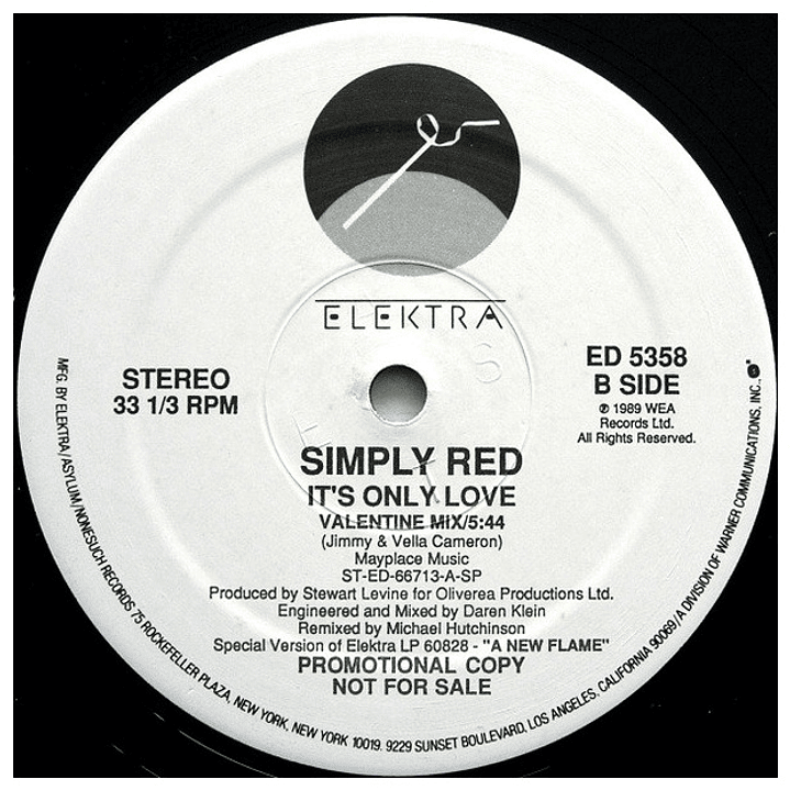 SIMPLY RED - IT'S ONLY LOVE (VALENTINE MIX) / 12