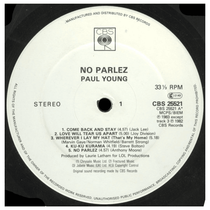 PAUL YOUNG - NO PARLEZ (2LP) / VINILO USADO 6
