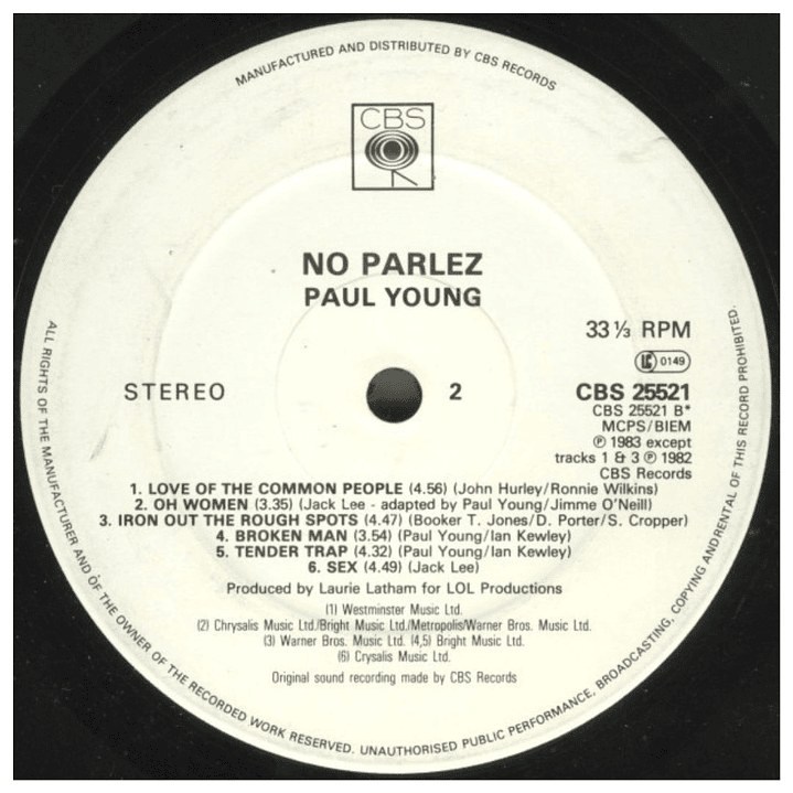 PAUL YOUNG - NO PARLEZ (2LP) / VINILO USADO 7
