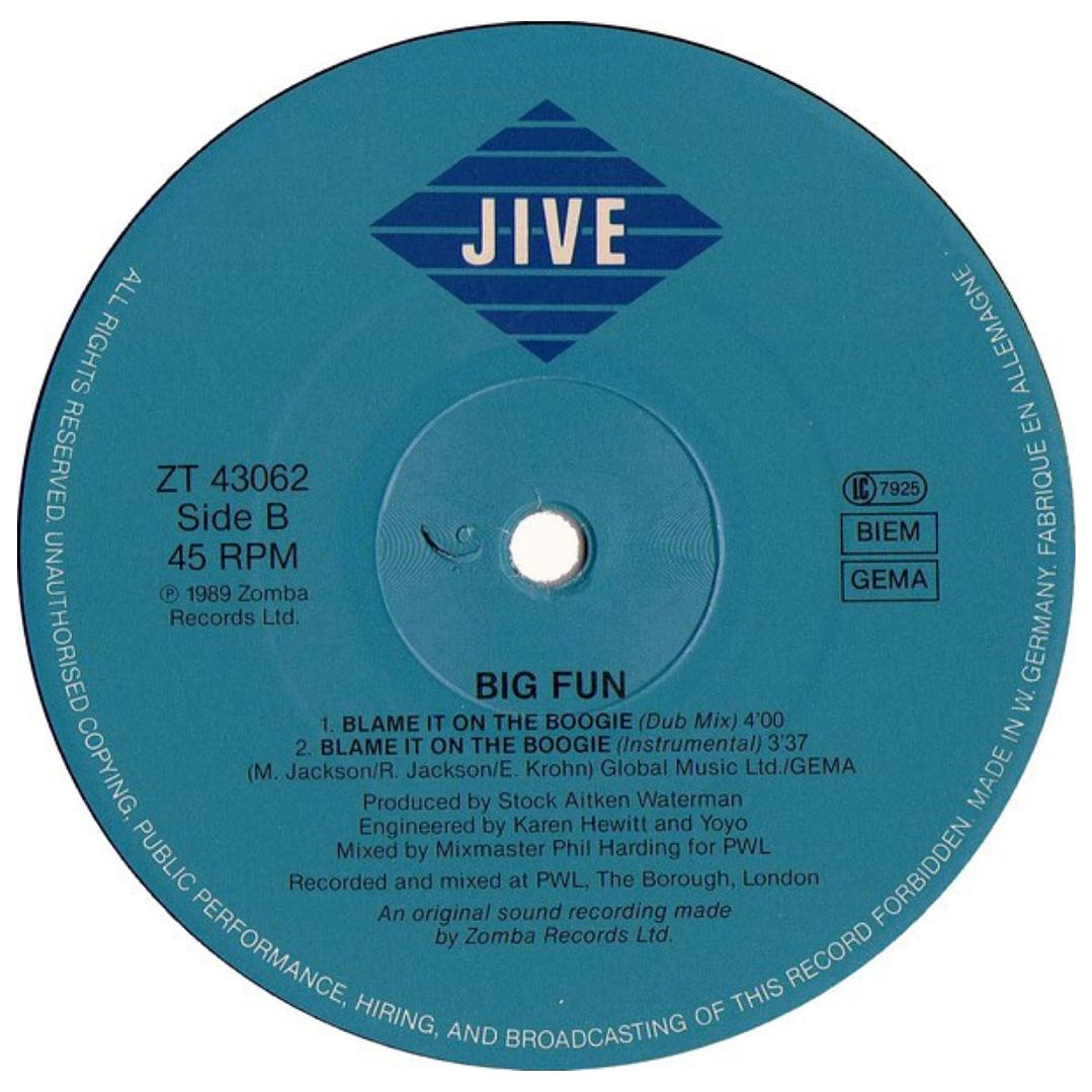 BIG FUN - BLAME IT ON THE BOOGIE / 12