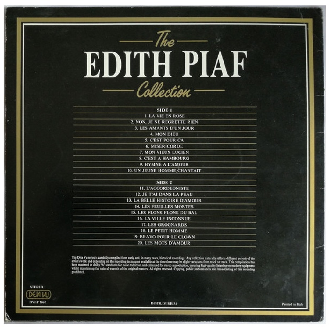 EDITH PIAF - THE COLLECTION / VINILO USADO 2