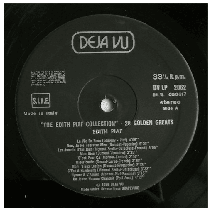 EDITH PIAF - THE COLLECTION / VINILO USADO 3