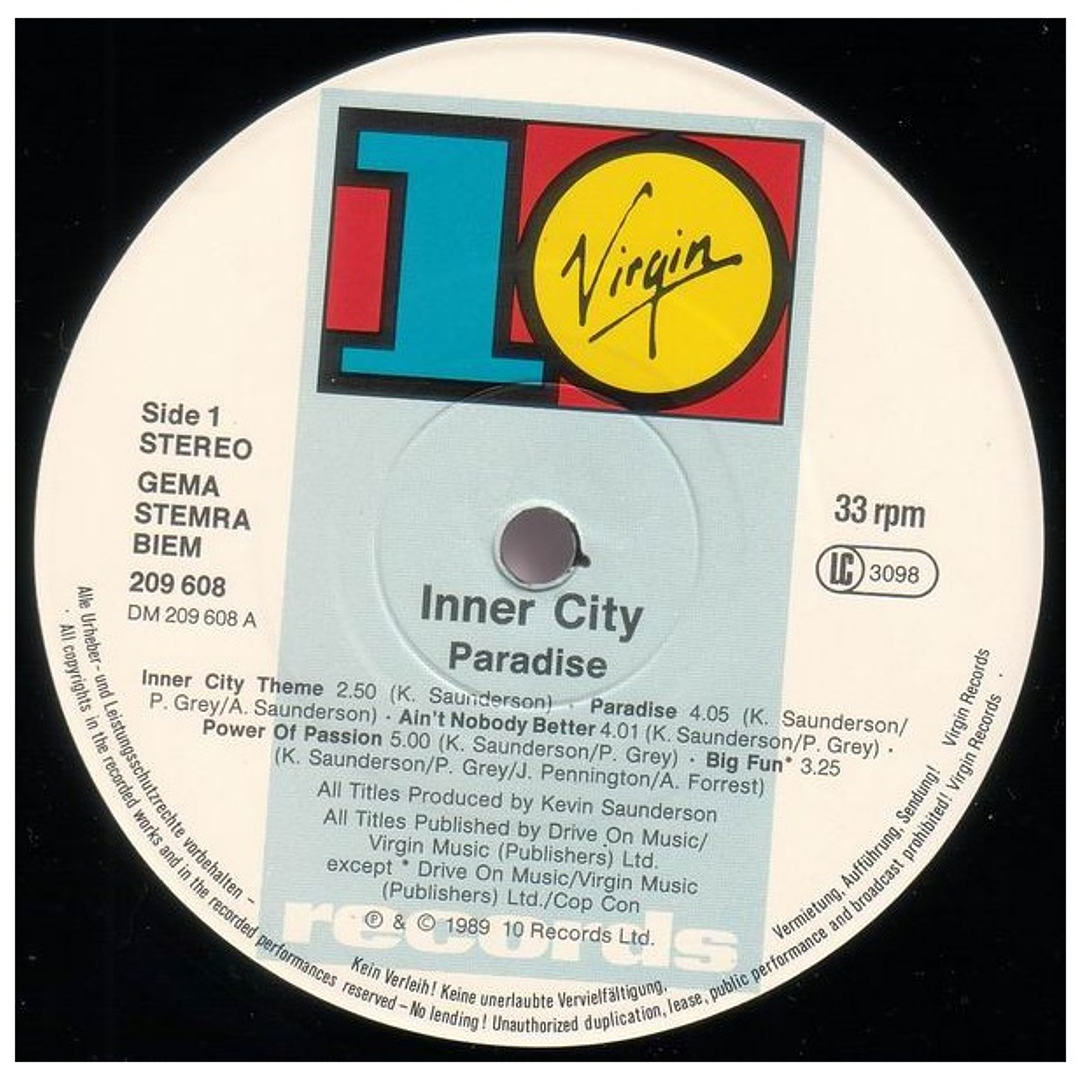INNER CITY - PARADISE / VINILO USADO 3