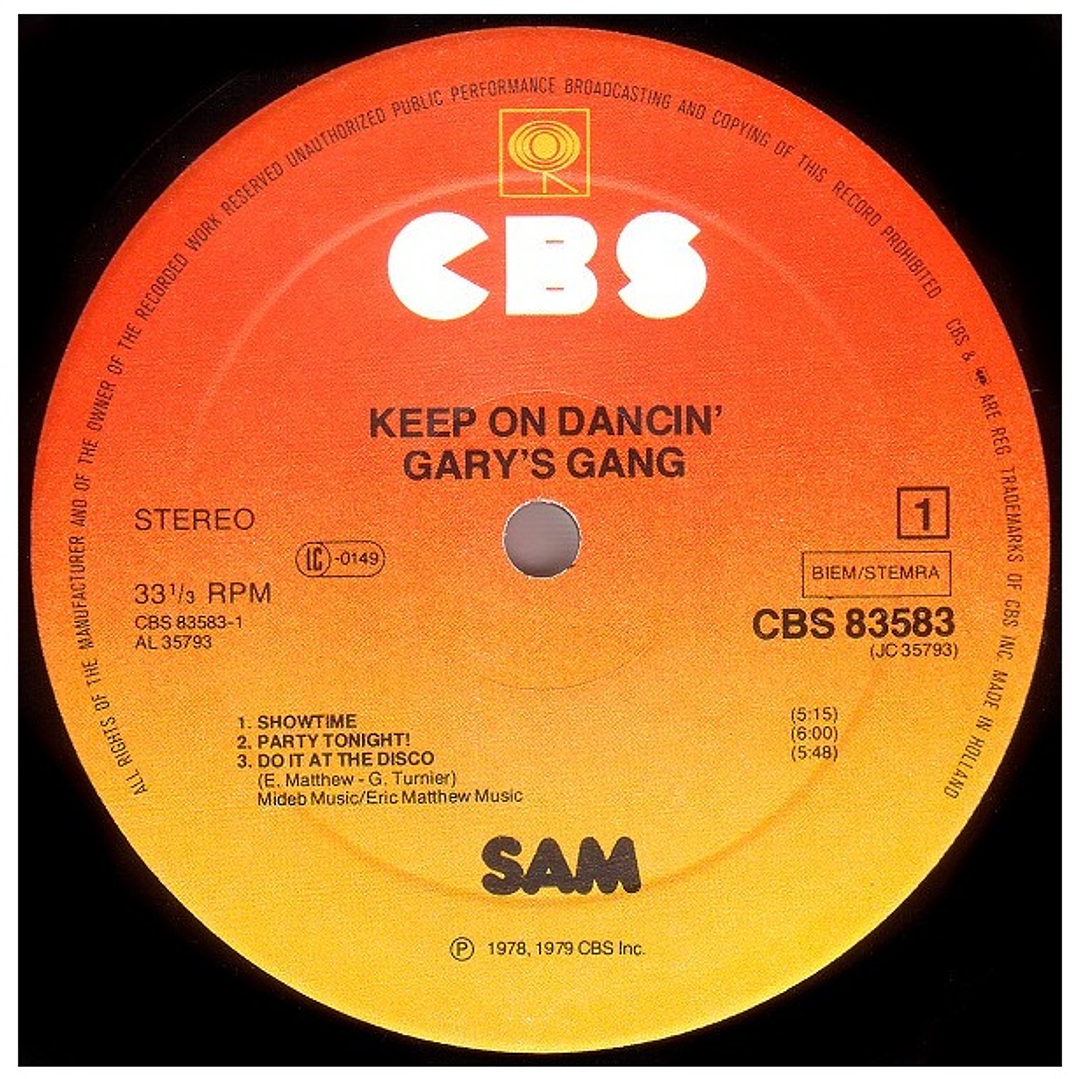 GARY'S GANG - KEEP ON DANCING (ALBUM) / VINILO USADO 3