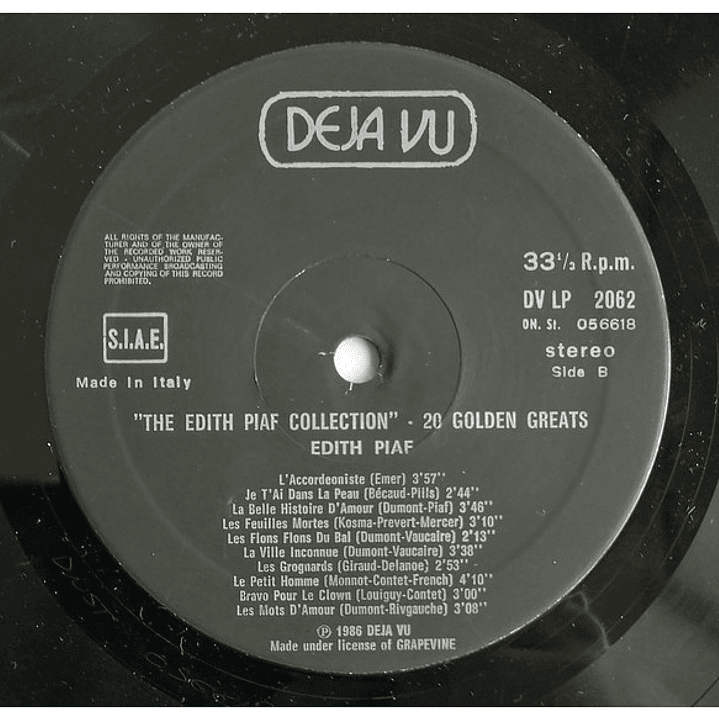 EDITH PIAF - THE COLLECTION / VINILO USADO 4