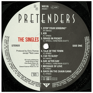 PRETENDERS - THE SINGLES (SIN CARATULA, SIN INSERTO) / VINILO USADO