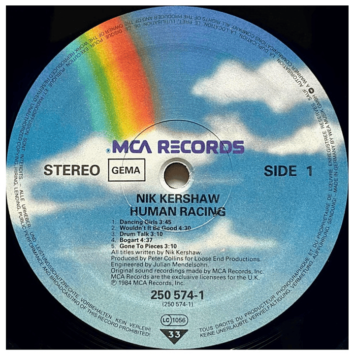 NIK KERSHAW - HUMAN RACING / VINILO USADO 3