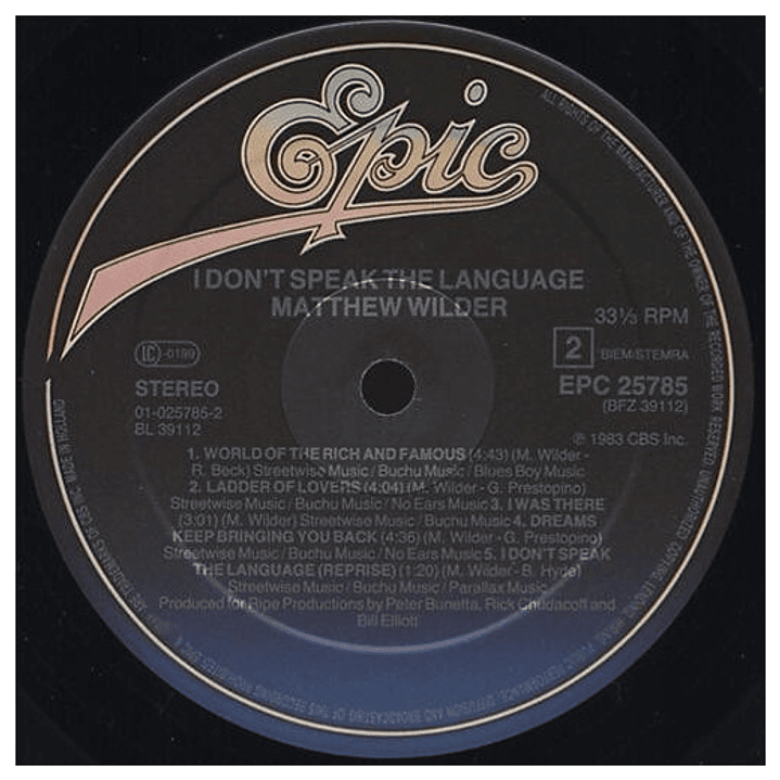 MATTHEW WILDER - I DON'T SPEAK THE LANGUAGE / VINILO USADO 4