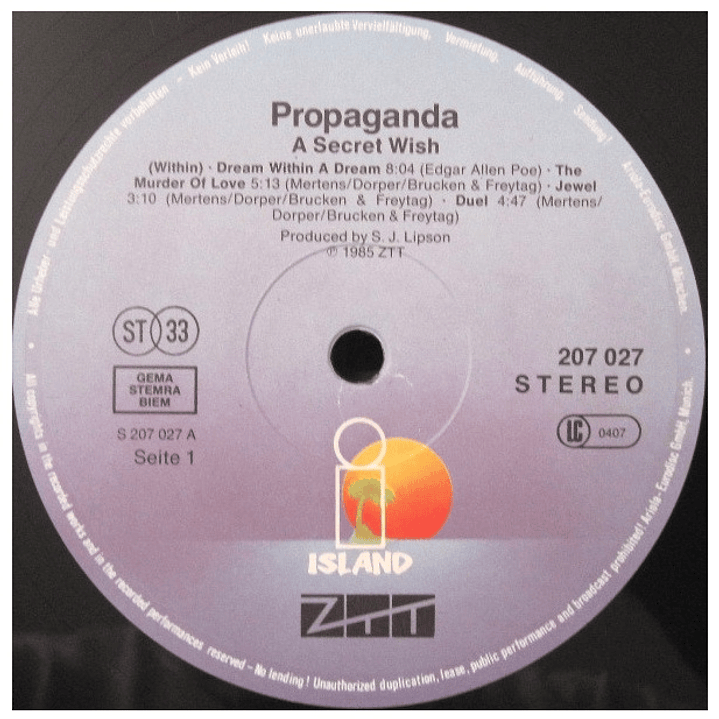 PROPAGANDA - A SECRET WISH / VINILO USADO 3