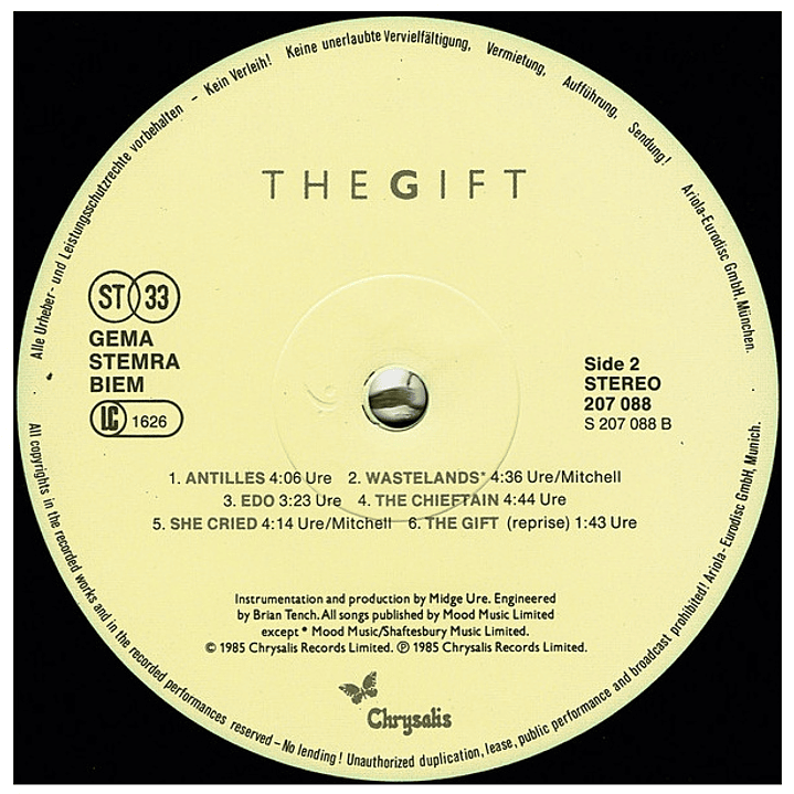 MIDGE URE - THE GIFT (INCLUYE POSTER) / VINILO USADO 4