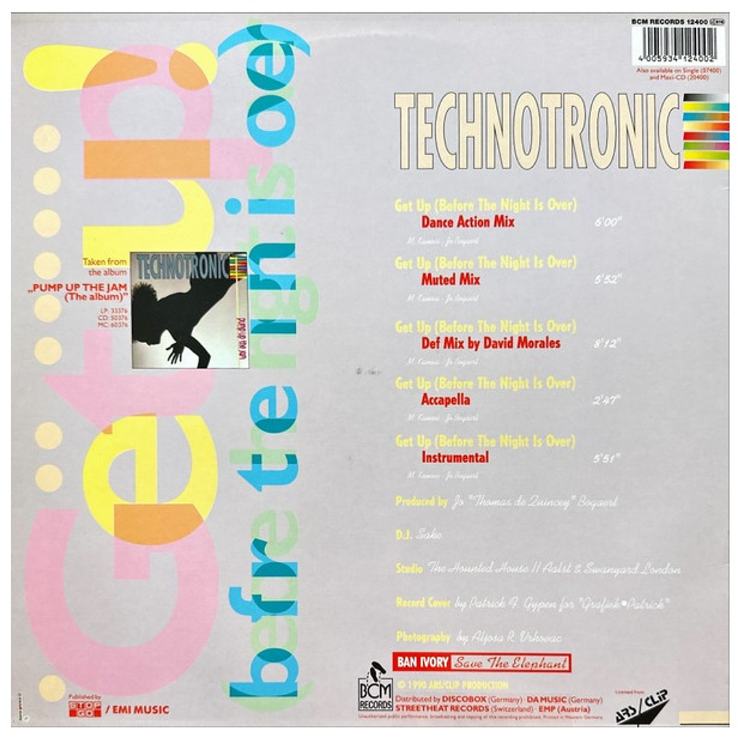 TECHNOTRONIC - GET UP (BEFORE THE NIGHT IS OVER) / 12