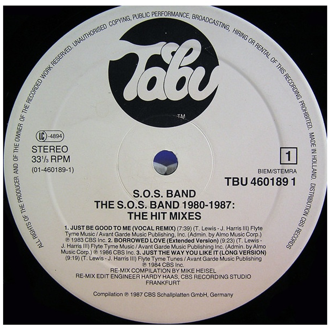 SOS BAND - THE HIT MIXES 1980 / 1987 / VINILO USADO 3