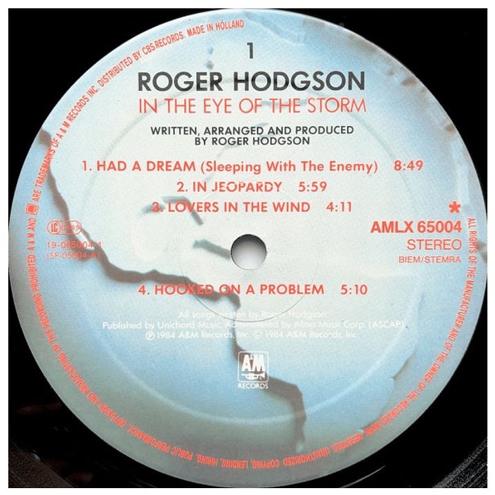 ROGER HODGSON - IN THE EYE OF THE STORM / VINILO USADO 3