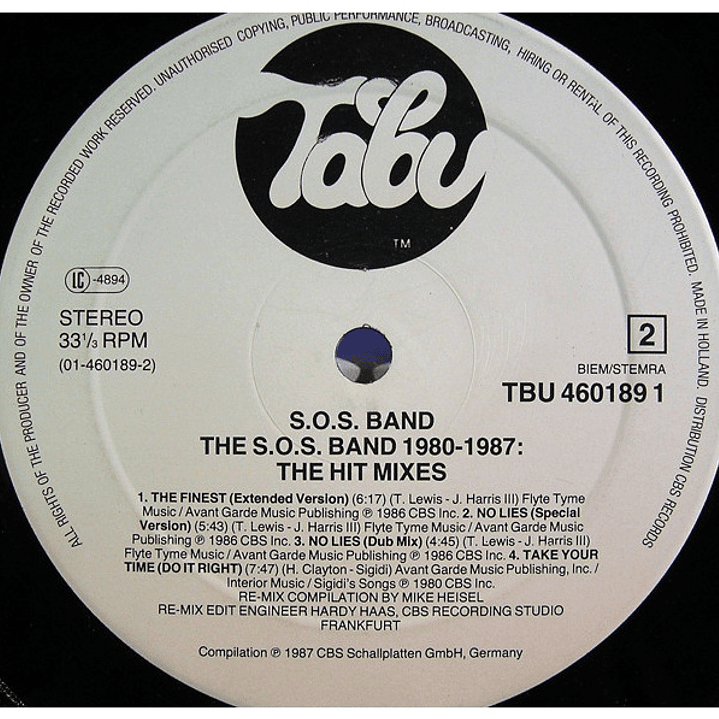 SOS BAND - THE HIT MIXES 1980 / 1987 / VINILO USADO 4