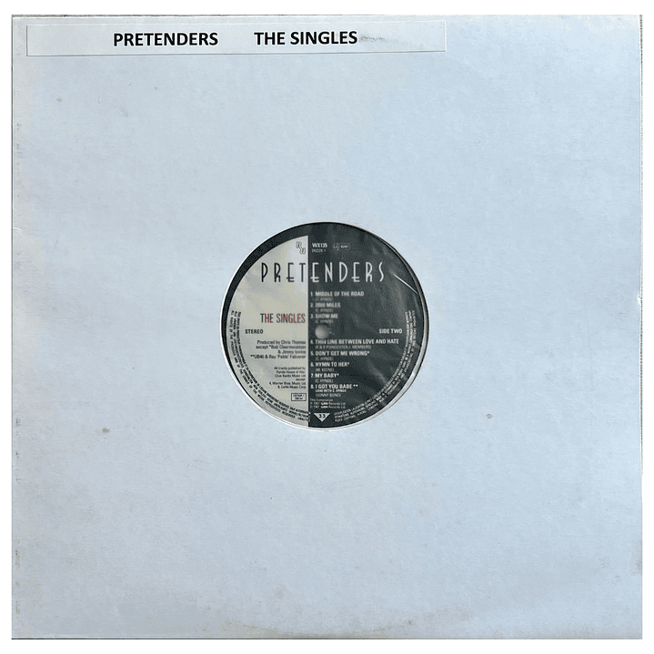 PRETENDERS - THE SINGLES (SIN CARATULA, SIN INSERTO) / VINILO USADO 1