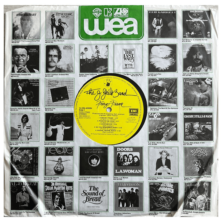 THE J GEILS BAND - FREEZE FRAME / VINILO USADO 3