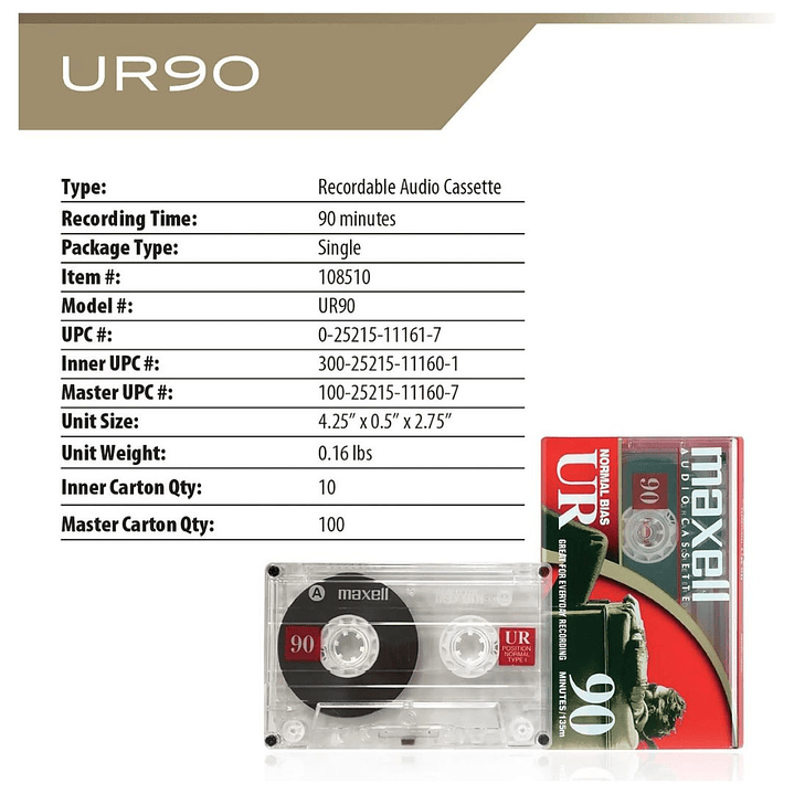 CASSETTE MAXELL UR 90 MINUTES / CASSETTE 4