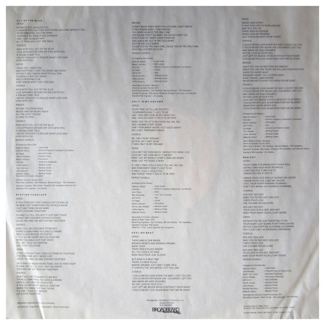 DEBBIE GIBSON - OUT OF THE BLUE / VINILO USADO 6