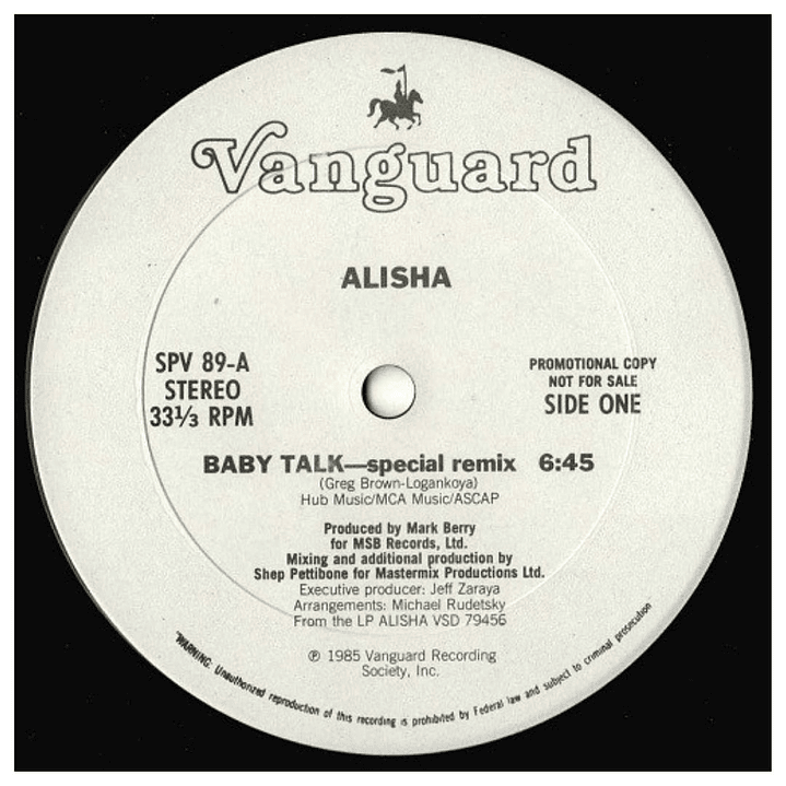 ALISHA - BABY TALK (PROMO) / 12