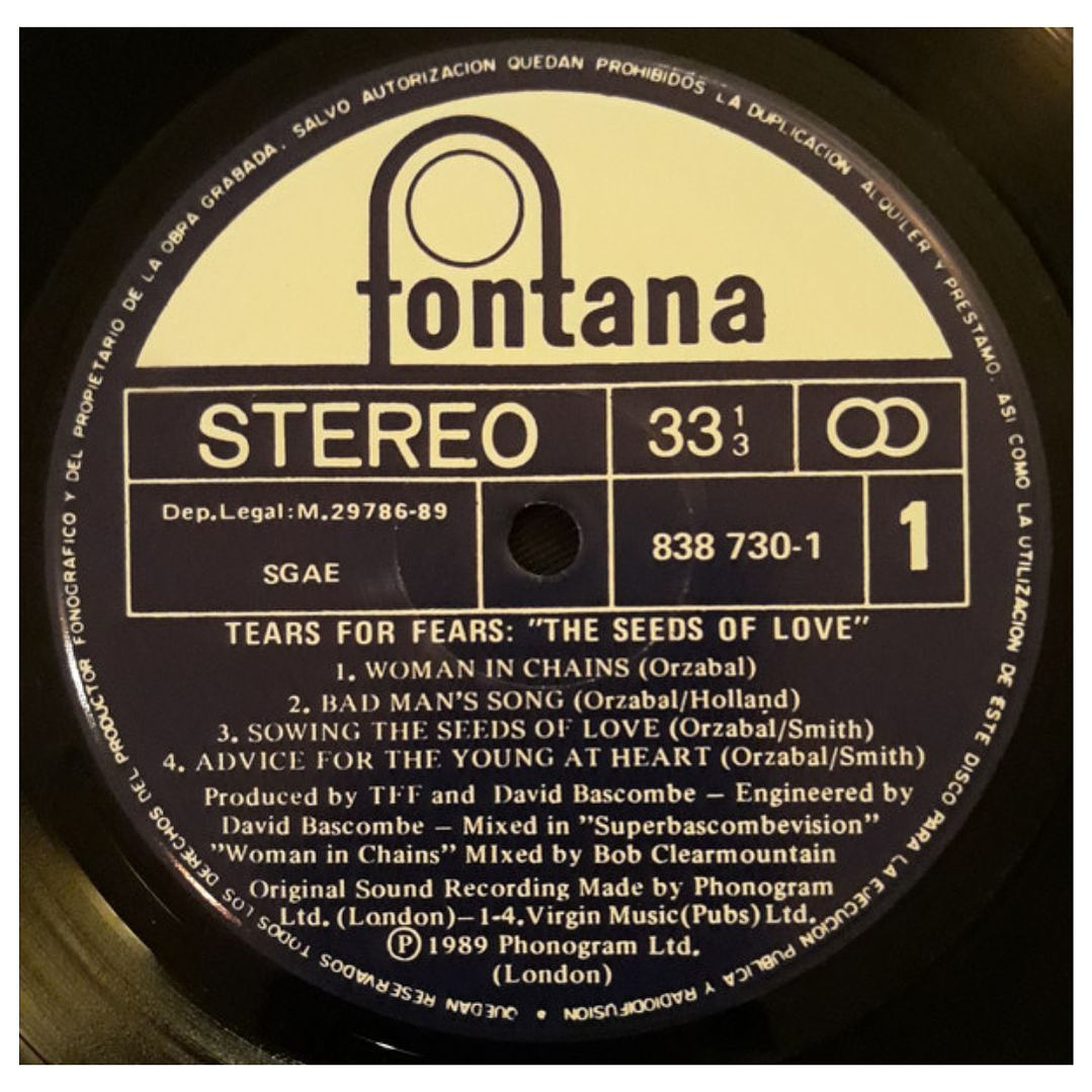 TEARS FOR FEARS - THE SEEDS OF LOVE (SPAIN) / VINILO USADO 5