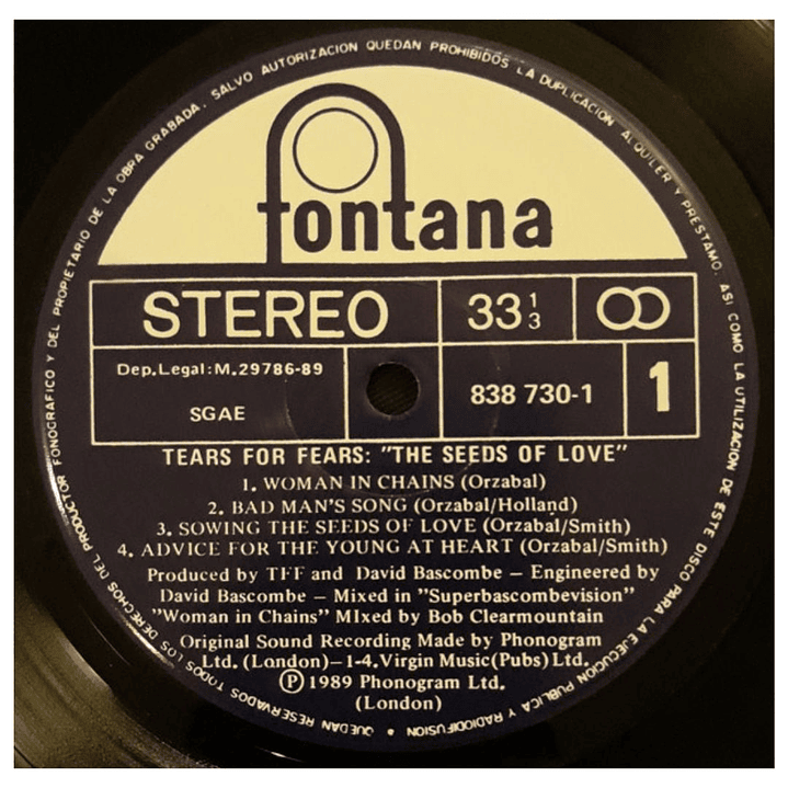 TEARS FOR FEARS - THE SEEDS OF LOVE (SPAIN) / VINILO USADO 5